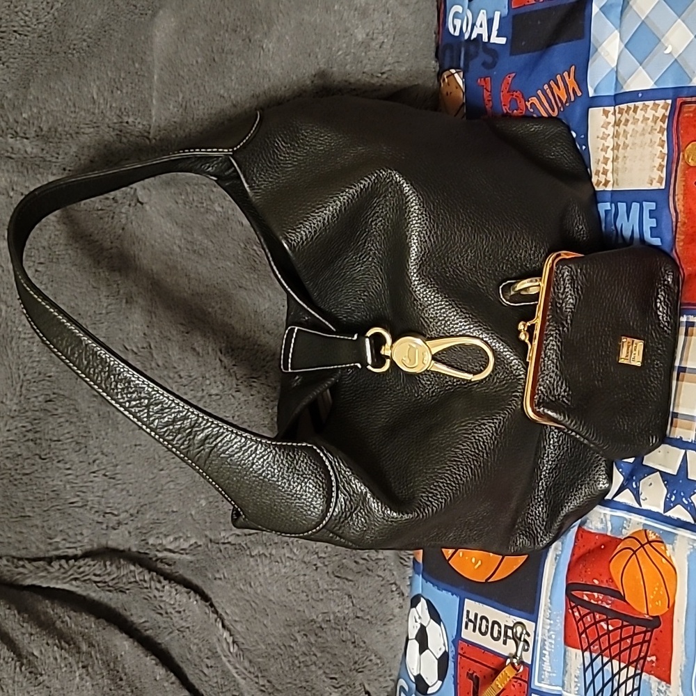 Black leather Dooney and Bourke shoulder bag